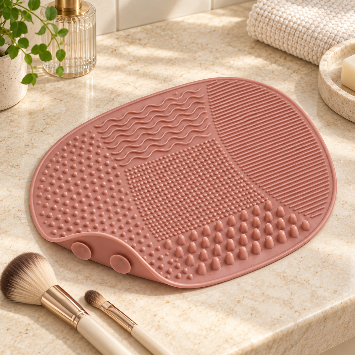 Homelaroq Textured Silicone Brush Cleaning Mat