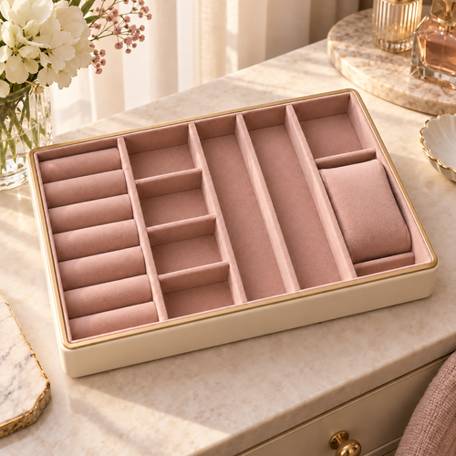 Homelaroq Tidy Tray Velvet Jewelry Organizer