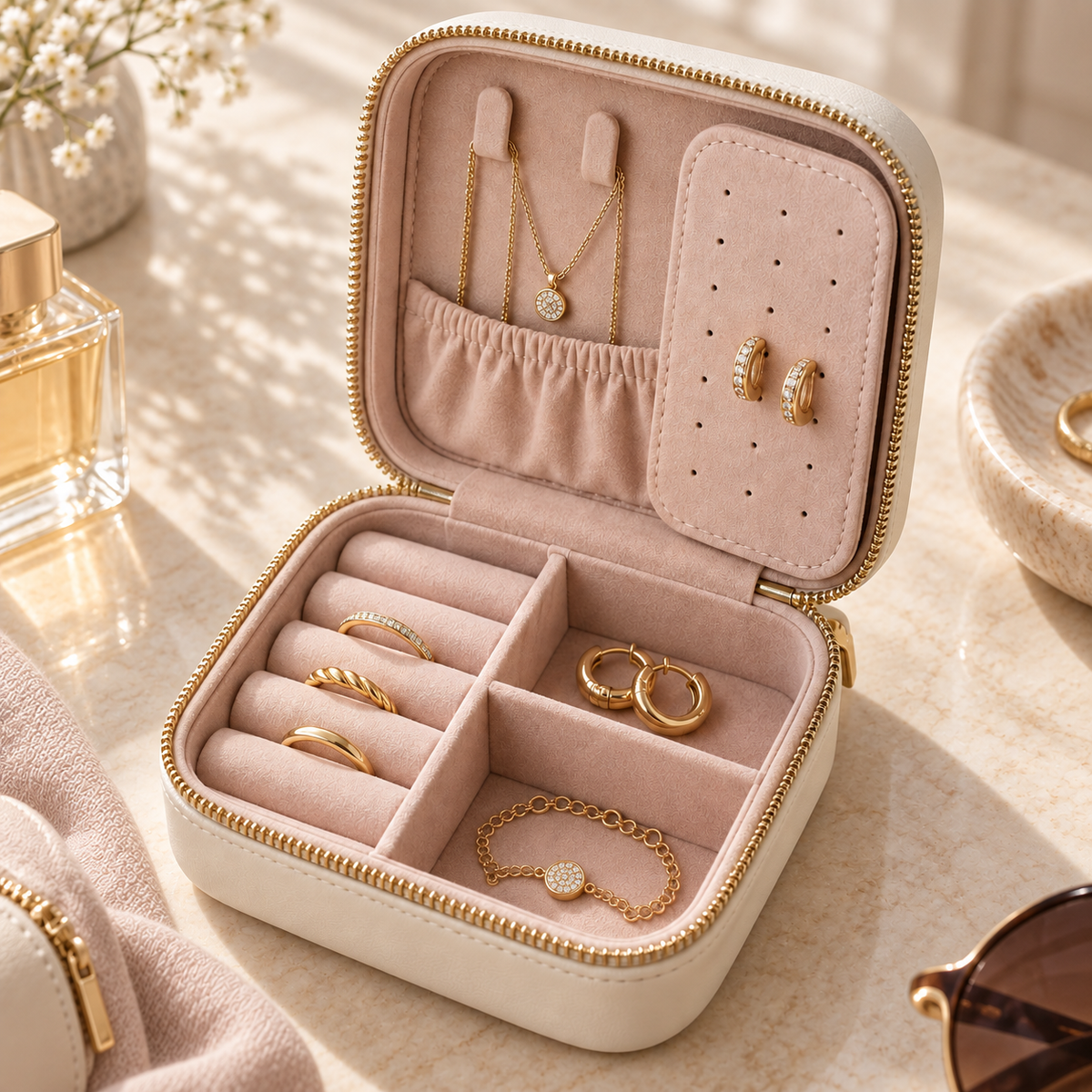 Homelaroq Compact Travel Jewelry Case