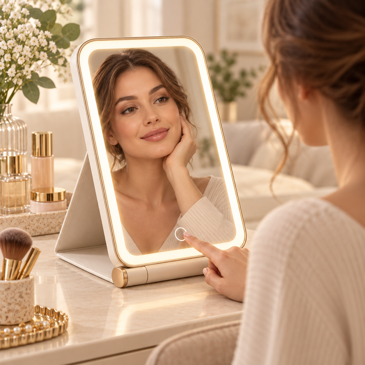 Homelaroq Foldable LED Makeup Mirror