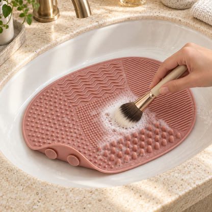 Homelaroq Textured Silicone Brush Cleaning Mat
