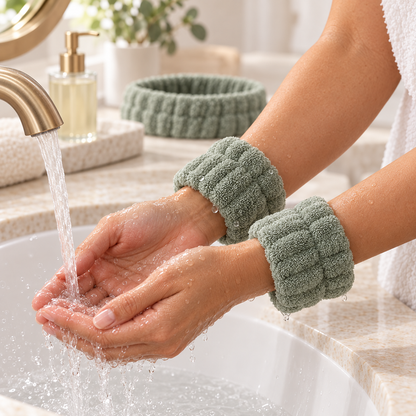 Homelaroq Absorbent Spa Headband & Wristband Set
