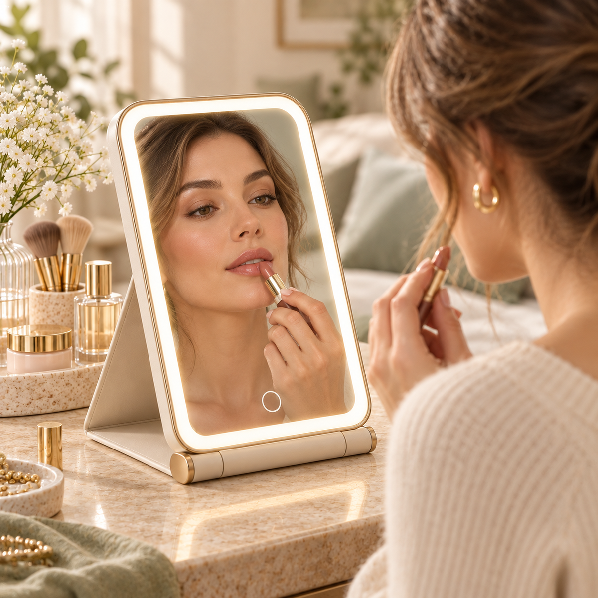 Homelaroq Foldable LED Makeup Mirror