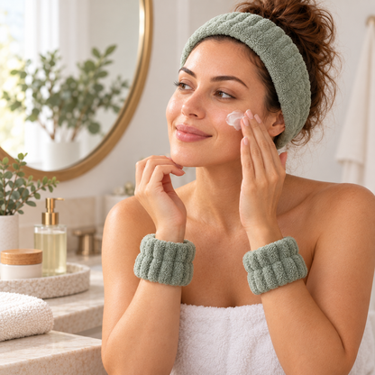 Homelaroq Absorbent Spa Headband & Wristband Set