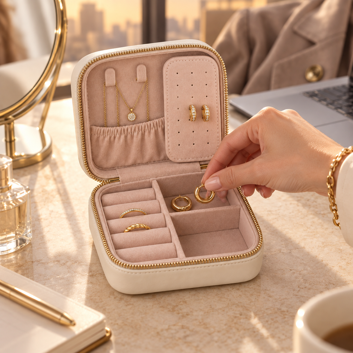 Homelaroq Compact Travel Jewelry Case